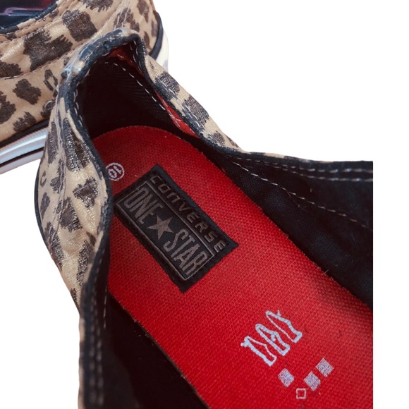 Converse One Start Cheetah Leopard Print Low Top Shoes Size 10 EUC Black & Gold - Picture 5 of 13